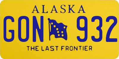AK license plate GON932
