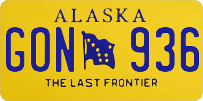 AK license plate GON936