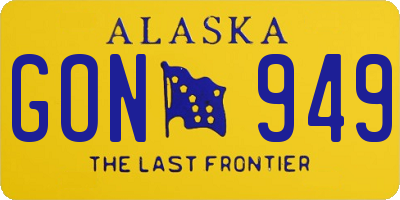 AK license plate GON949