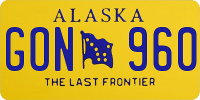AK license plate GON960