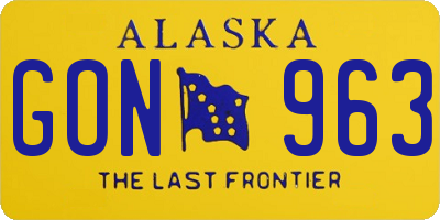 AK license plate GON963