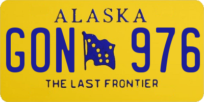 AK license plate GON976