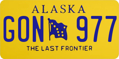 AK license plate GON977