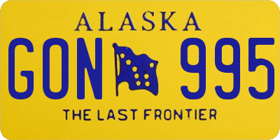 AK license plate GON995
