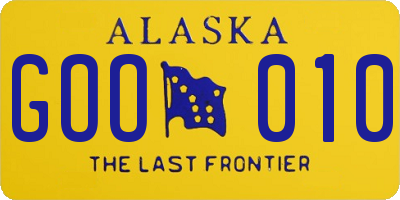 AK license plate GOO010