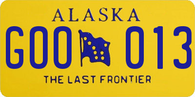 AK license plate GOO013