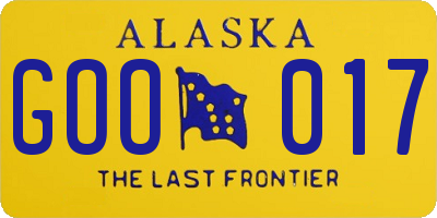AK license plate GOO017
