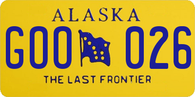 AK license plate GOO026