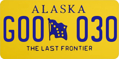 AK license plate GOO030