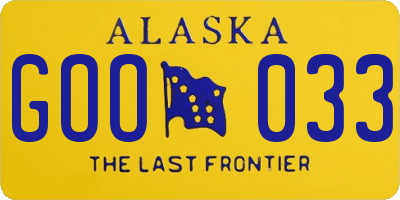 AK license plate GOO033