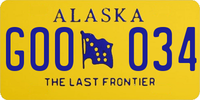 AK license plate GOO034