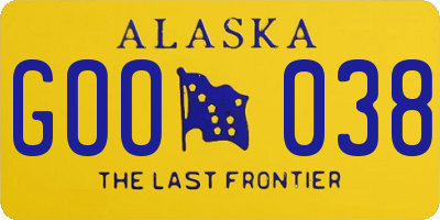 AK license plate GOO038