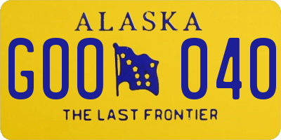 AK license plate GOO040