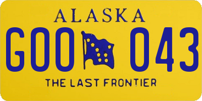 AK license plate GOO043