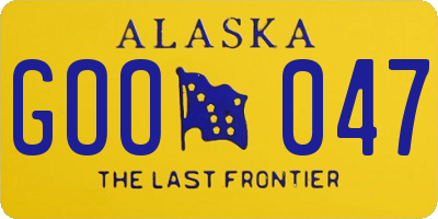 AK license plate GOO047