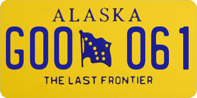 AK license plate GOO061