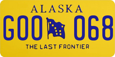 AK license plate GOO068