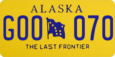 AK license plate GOO070