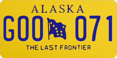 AK license plate GOO071
