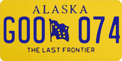 AK license plate GOO074