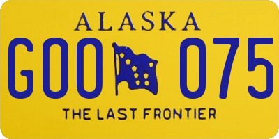 AK license plate GOO075