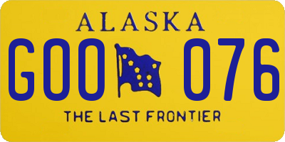 AK license plate GOO076