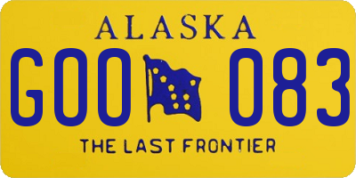 AK license plate GOO083
