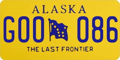 AK license plate GOO086