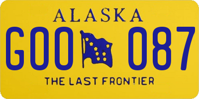 AK license plate GOO087