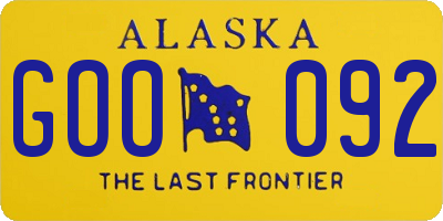 AK license plate GOO092