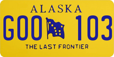 AK license plate GOO103