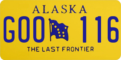 AK license plate GOO116
