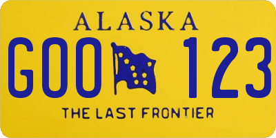 AK license plate GOO123