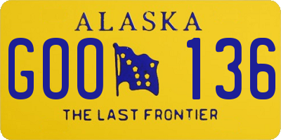 AK license plate GOO136