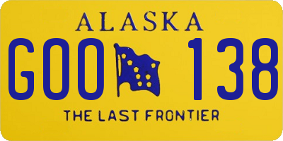 AK license plate GOO138