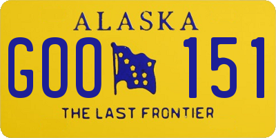 AK license plate GOO151