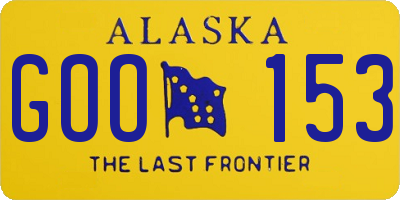 AK license plate GOO153