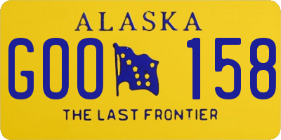 AK license plate GOO158