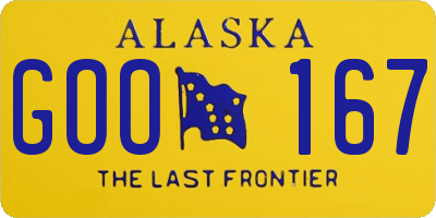 AK license plate GOO167