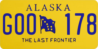 AK license plate GOO178