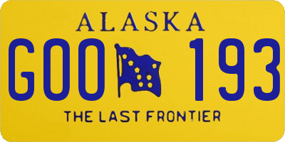 AK license plate GOO193