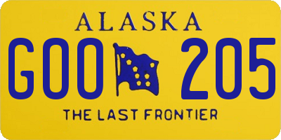 AK license plate GOO205