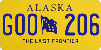 AK license plate GOO206