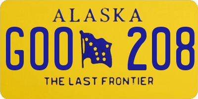 AK license plate GOO208