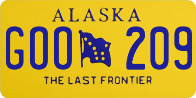 AK license plate GOO209