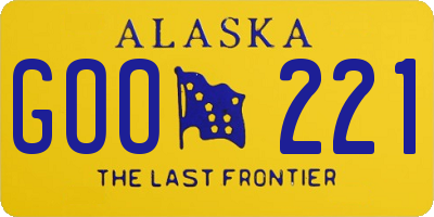 AK license plate GOO221