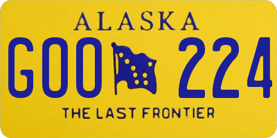 AK license plate GOO224