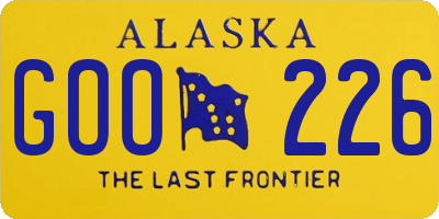 AK license plate GOO226