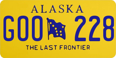AK license plate GOO228