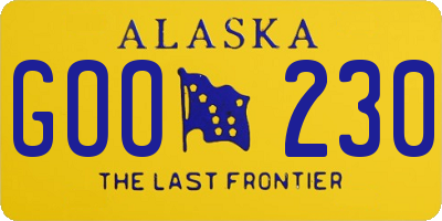 AK license plate GOO230